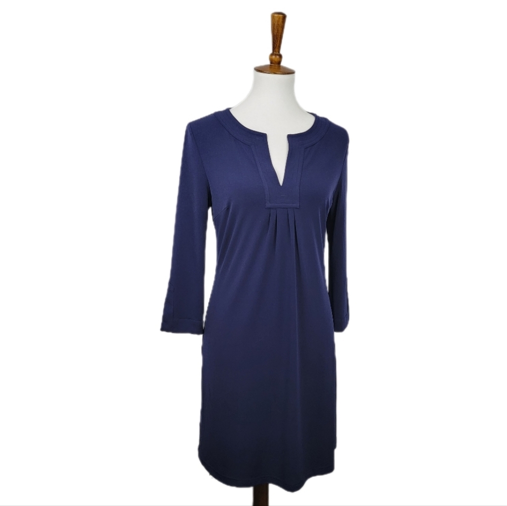 Ellie Kai Blue 3/4 Sleeve Shift Dress